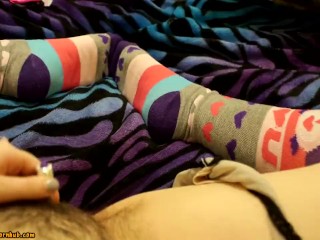 Hairy Teen Vibrator On Clit In Knee Socks Female POV  Catpaws