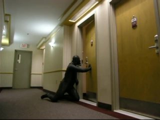horny frogman sneaks into hotel and breaks into a hotel room