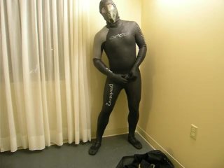 horny gasmasked frogman getting ready for covert action