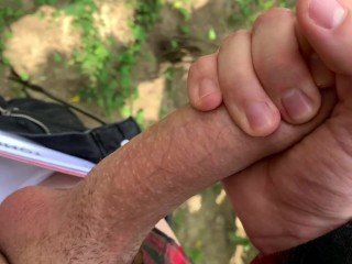Hot Handjob OUTDOOR & Cute Boy CUM HARD /Perfect BODY / BIG DICK 23cm