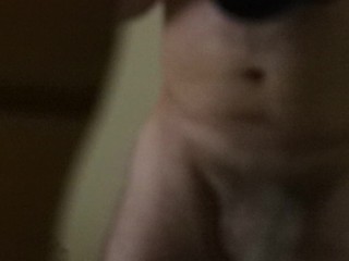 Huge thick cock with huge cum load into a mirror