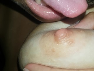 I play and lick my nipple