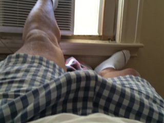In shorts and socks