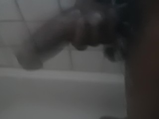 In the shower jacking off