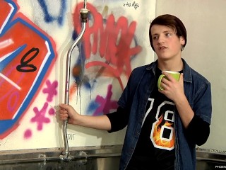 James sips Tea in a urinal while talking about his porn life
