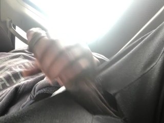 Jerking my big dick in car 1