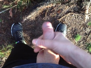 Jerking my dick and cumming in public - hd