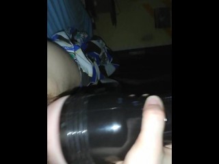 JUST A HORNY FLESHLIGHT CREAMPIE