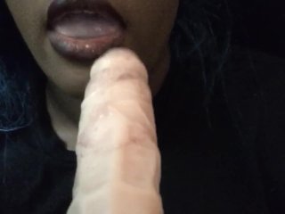 Leaving lipstick on my professors white dick