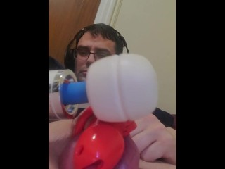 Locked fag milked to ruined orgasm