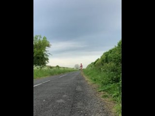 Long naked walk down the street/road