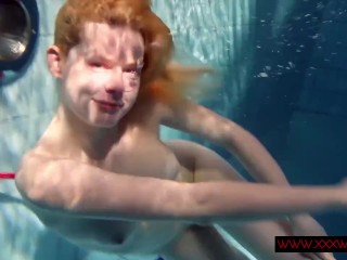 Lucie hot Russian teen in Czech pool