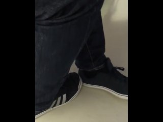 Male Adidas and Black Socks Shoeplay at work