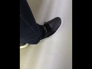Male Puma and Black Socks Shoeplay at work