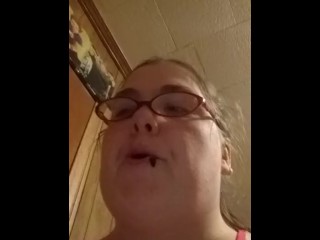 Me sucking a 8 inch dildo