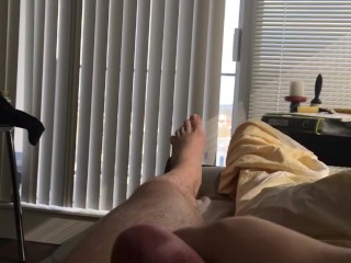 Moaning Guy brought to Orgasm by Girlfriends Hand