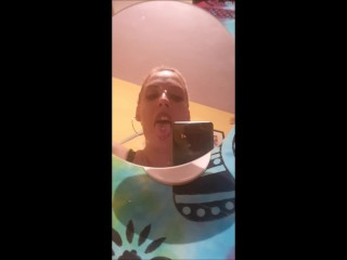 Mouth check looking in a mirror