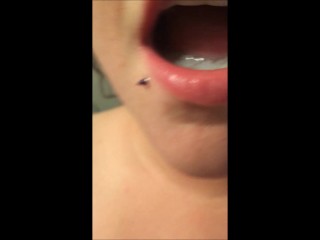 Mouthful of CUM Spit