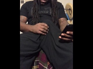 Mr Big Head Thick Cock Clothed Stroking Tease