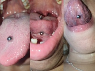 My delicious and spitty mouth and long tongue