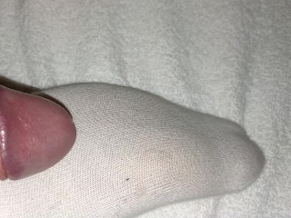 OMG! My bf is playing with his feet! Foot fetish cumshot or self footjob?