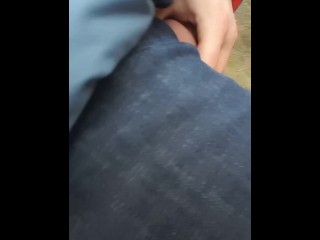 Outdoor jerk off