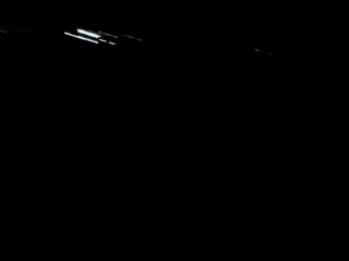 Outdoor night walking with face covered by cum and cum tasting