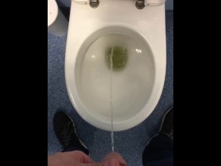 Peeing in public toilet