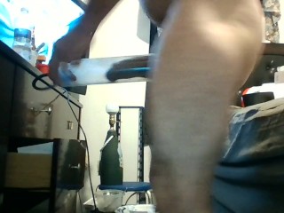 penis pump play w/butt plug