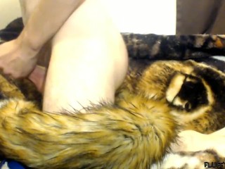 Pet Fox boy lewds Janine the Bad Dragon Toy - with internal camera