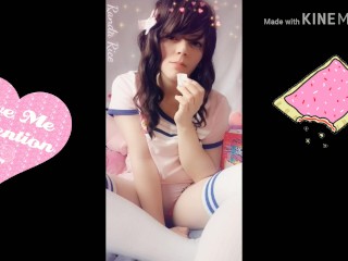 Petite Asian cutie snack time