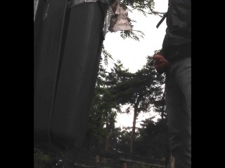 Pissing in Public against a Dustbin