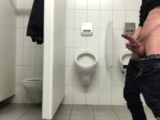 Pissing in the men's room NOT in the urinals - but first a bit of dick fun