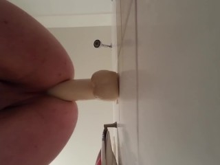 Playing in the shower.