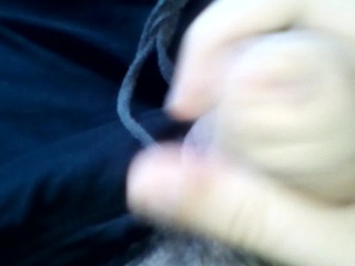 Playing With My Hairy Uncircumcised Cock