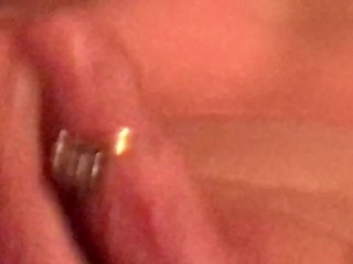 Playing with my pussy getting it wet and creamy for that big cock.