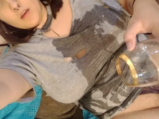 Pouring piss all over myself!!! I drank some too hehehe
