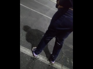Public piss in jeans