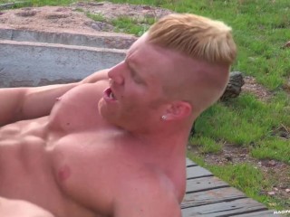 RagingStallion HOT Threesome Outdoors!