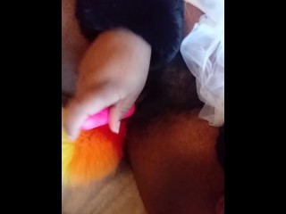 Rainbow Fox Playing With her Hairy Pussy