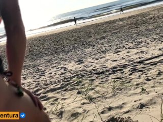 Real Amateur Public Sex Risky on the Beach 2 !!! People walking near...