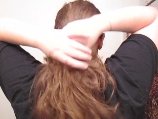 Removing a Side Bun with Long Curly Hair
