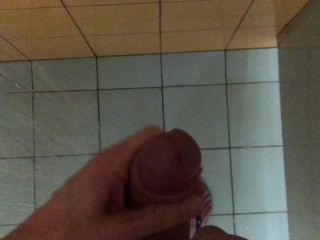 (Risky) Hot stud Masturbate in Shower at the Gym /BIG DICK (23cm)/Huge load
