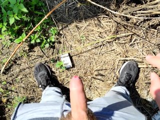 risky outdoor jerk off behind the garages