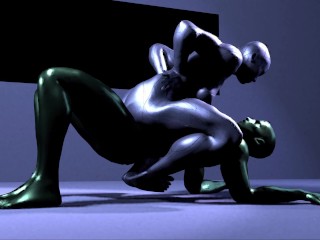 Robot and Slime Girl Fuck