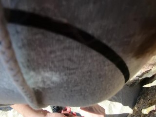 SEX ON THE BEACH - REAL AMATEUR BLOWJOB AND QUICKIE FUCK