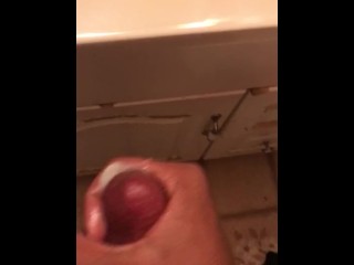 Shooting Cum All Over The Bathroom Floor