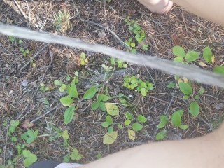 Short Girl Good Morning Piss In Woods