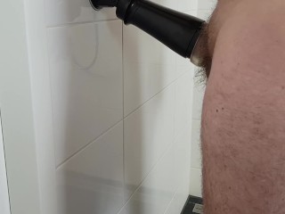 Shower Fleshlight Fuck with big cock while moaning