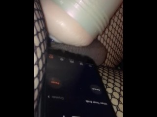 Sissy in chastity fleshlight 2 min tease